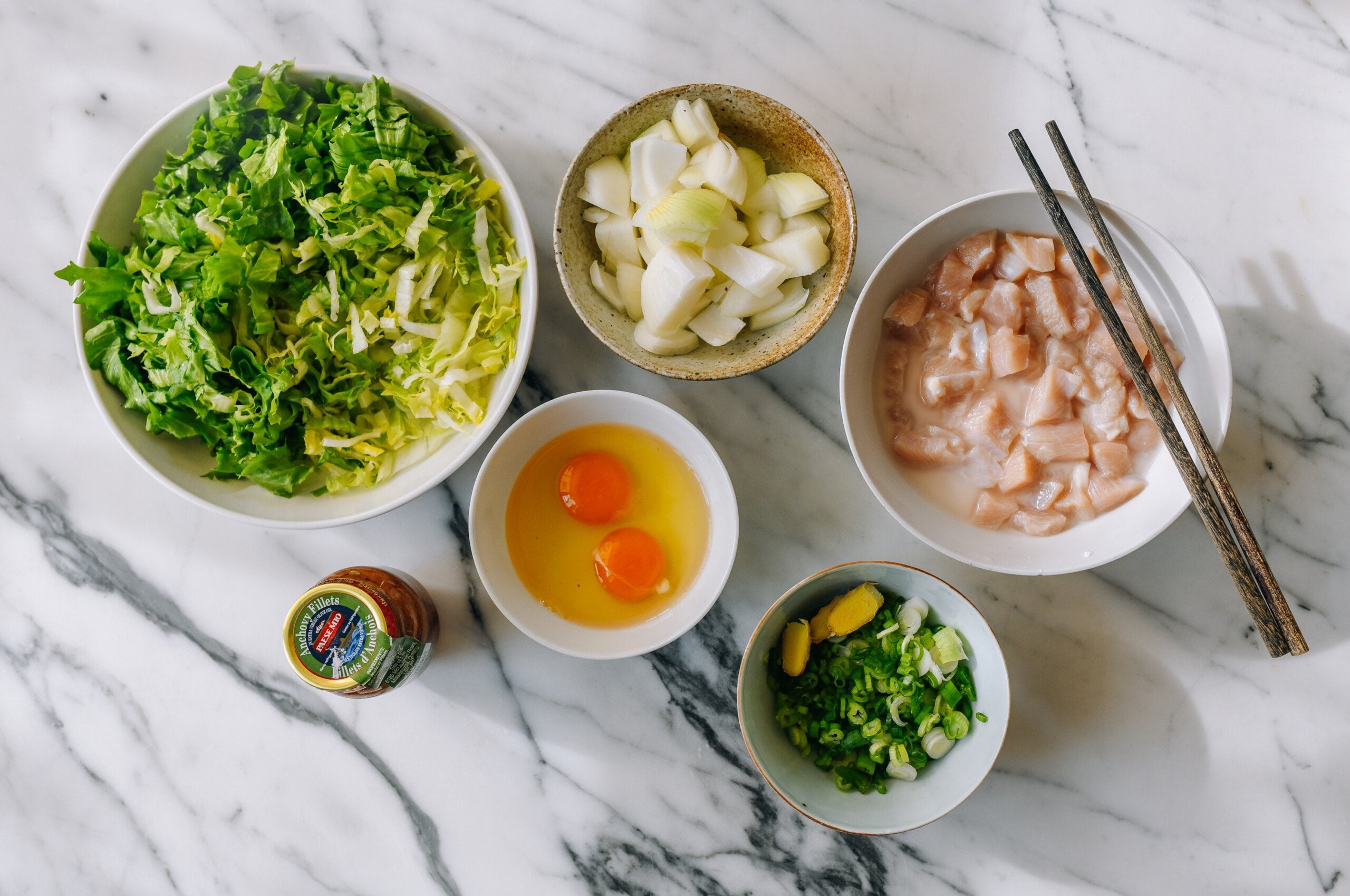 ingredients for anchovy fried rice