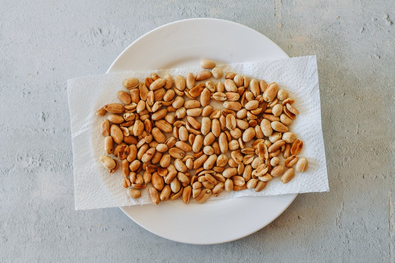 wok-fried peanuts on plate