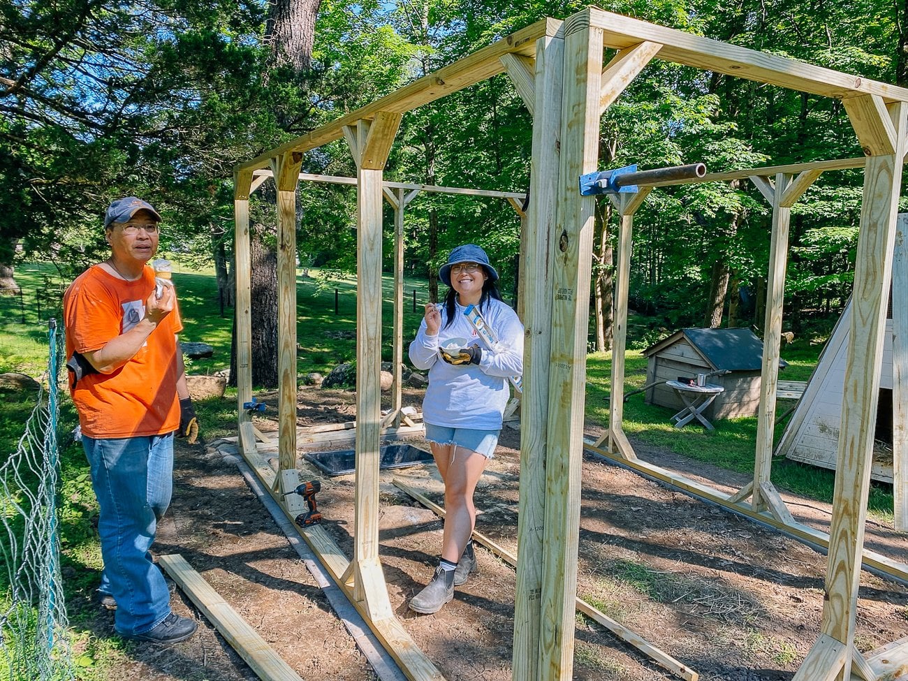 Bill and Kaitlin working on duck run