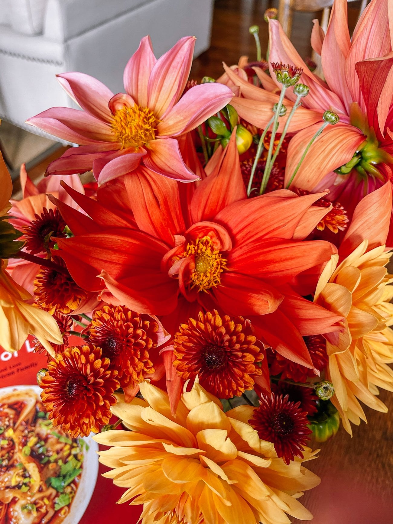 dahlias and mums