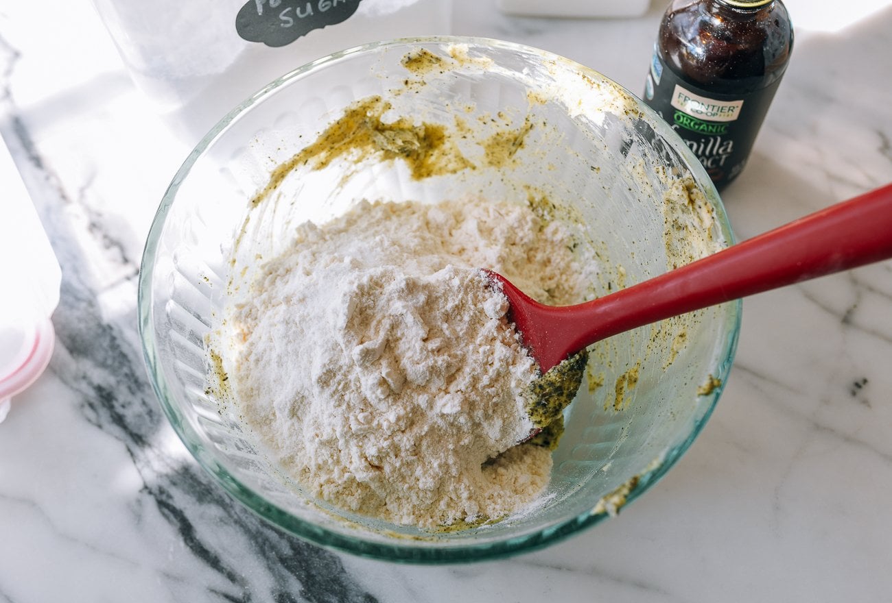 flour and salt added to mixing bowl