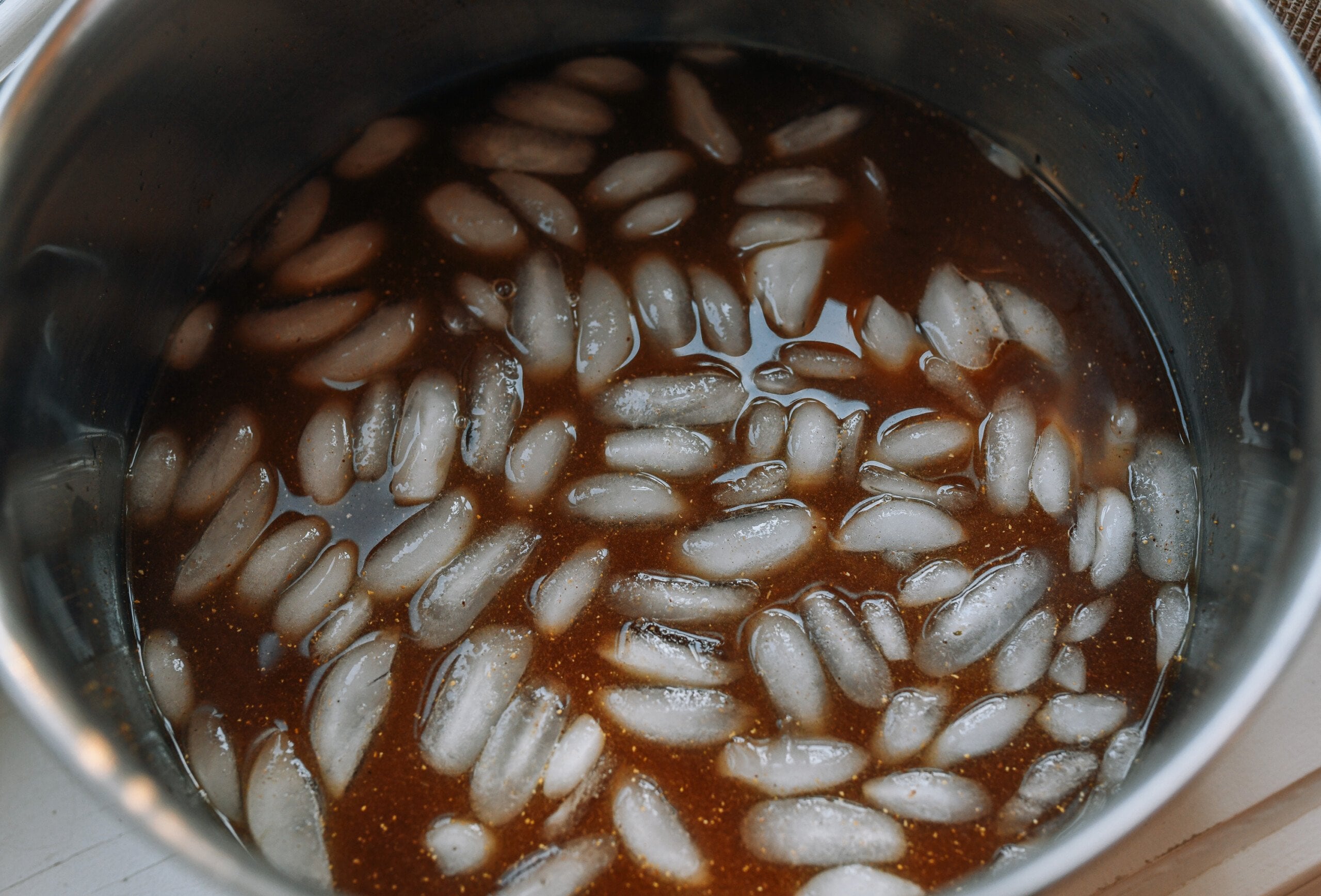 smoked turkey brine with ice added