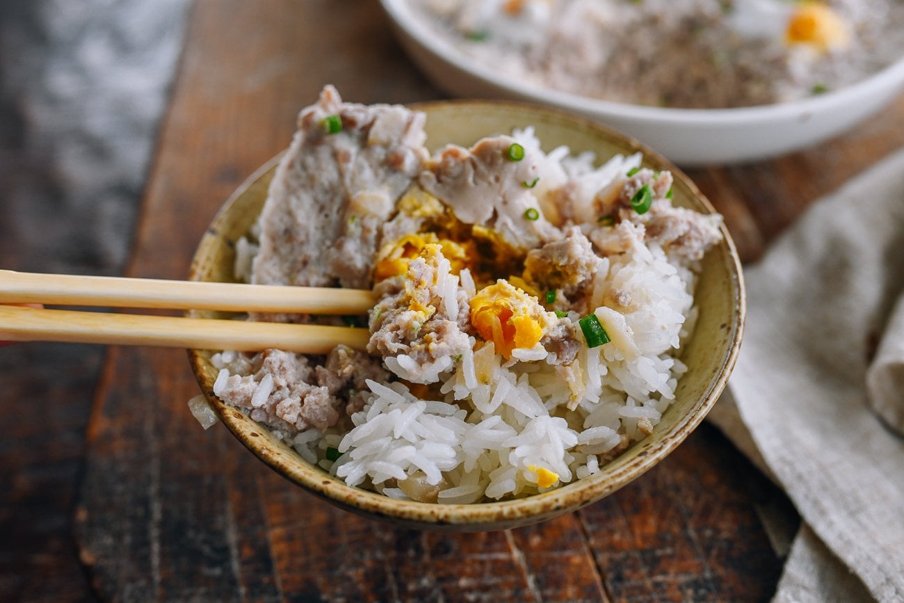 steamed pork patty over rice