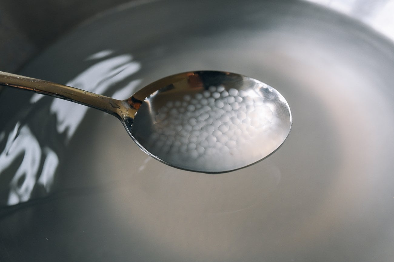 cooked sago in water