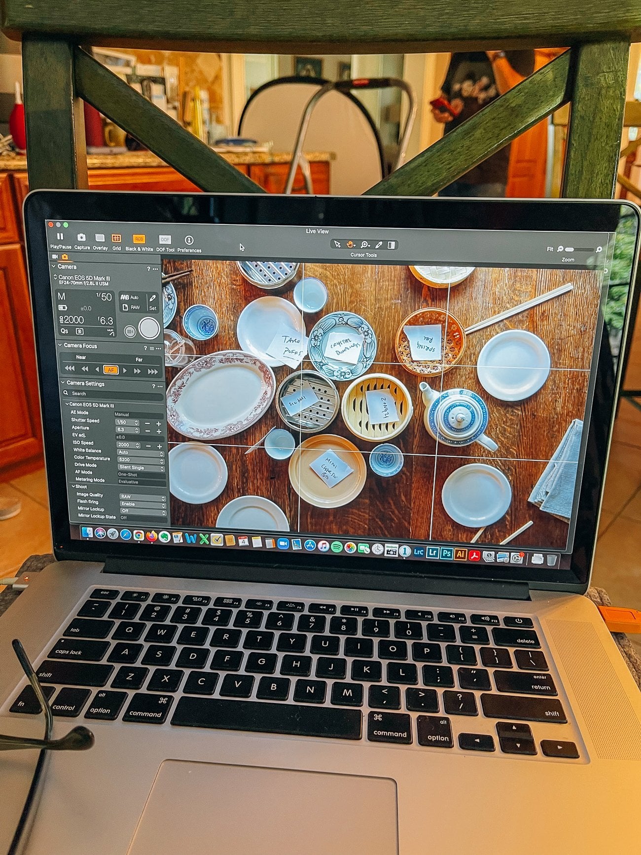 Checking on dim sum shot on computer screen