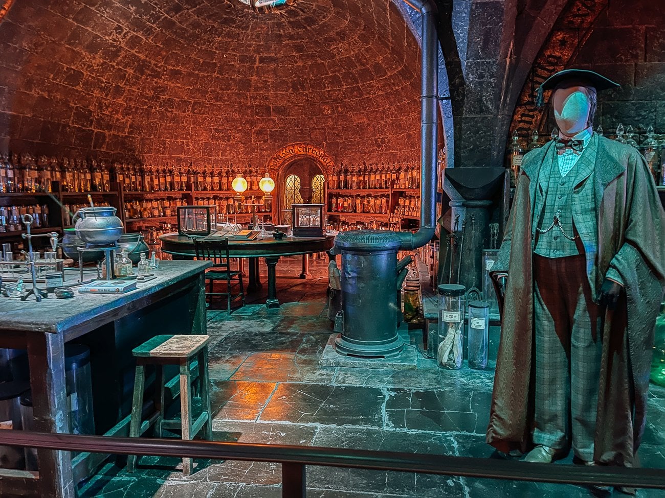 The potions dungeon with Professor Slughorn at Harry Potter studio tour