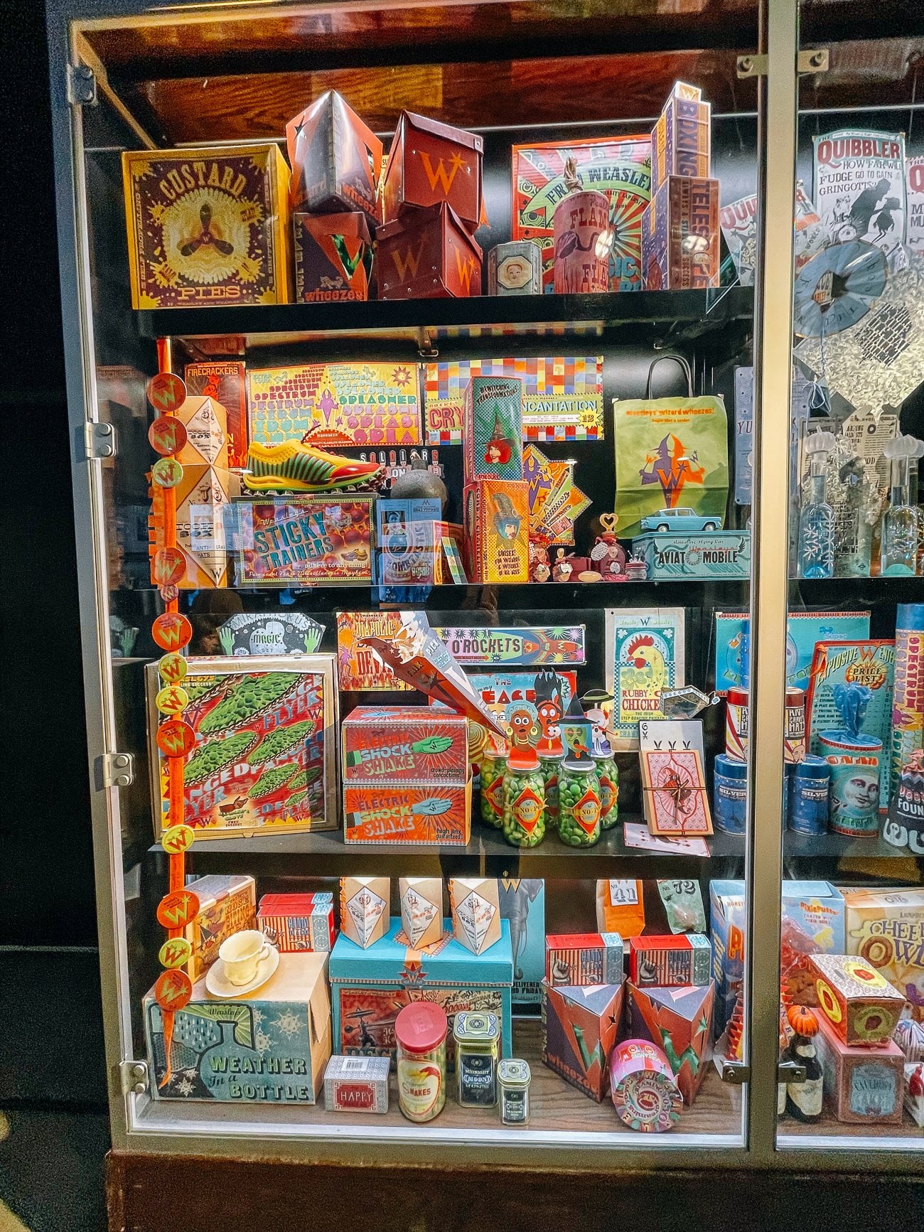 Harry Potter studio tour Weasley Wizard Wheezes props