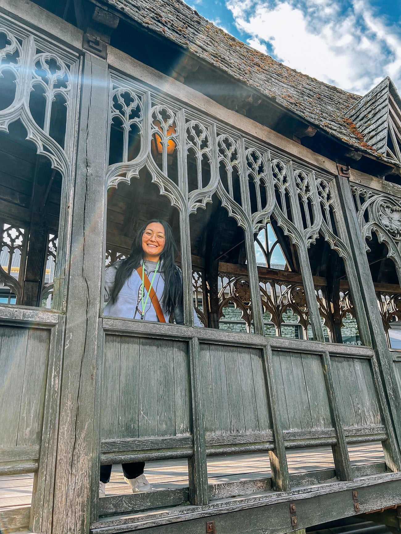 Kaitlin on a bridge at Harry Potter studio tour