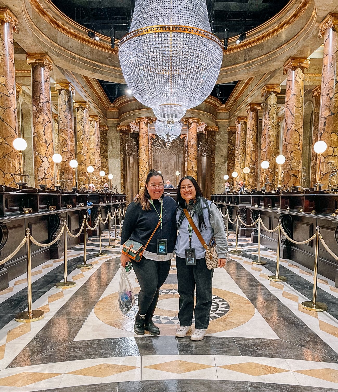 Gringotts Bank with giant chandeliers at Harry Potter studio tour