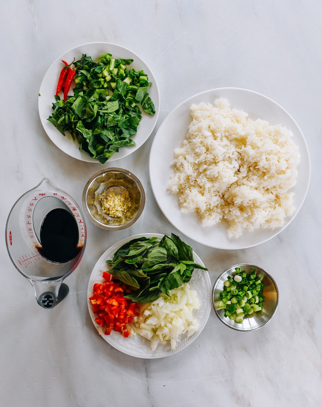 Thai fried rice ingredients