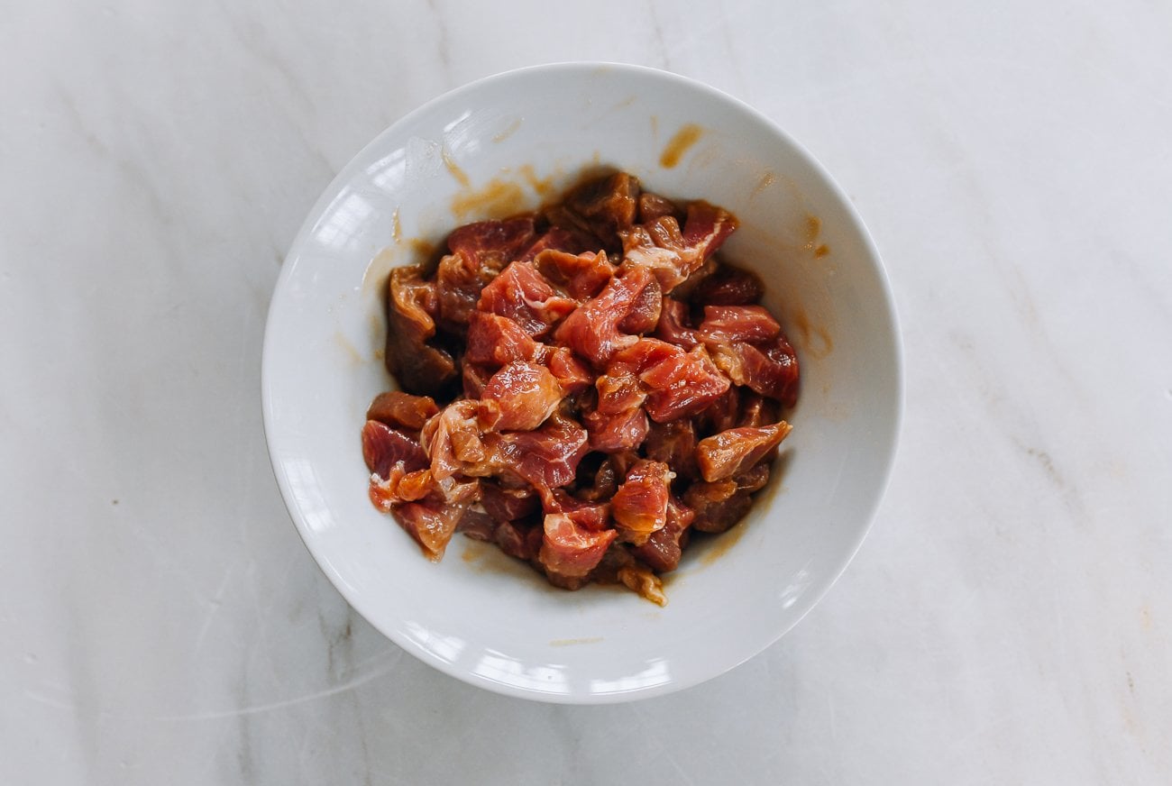 marinated pork in bowl