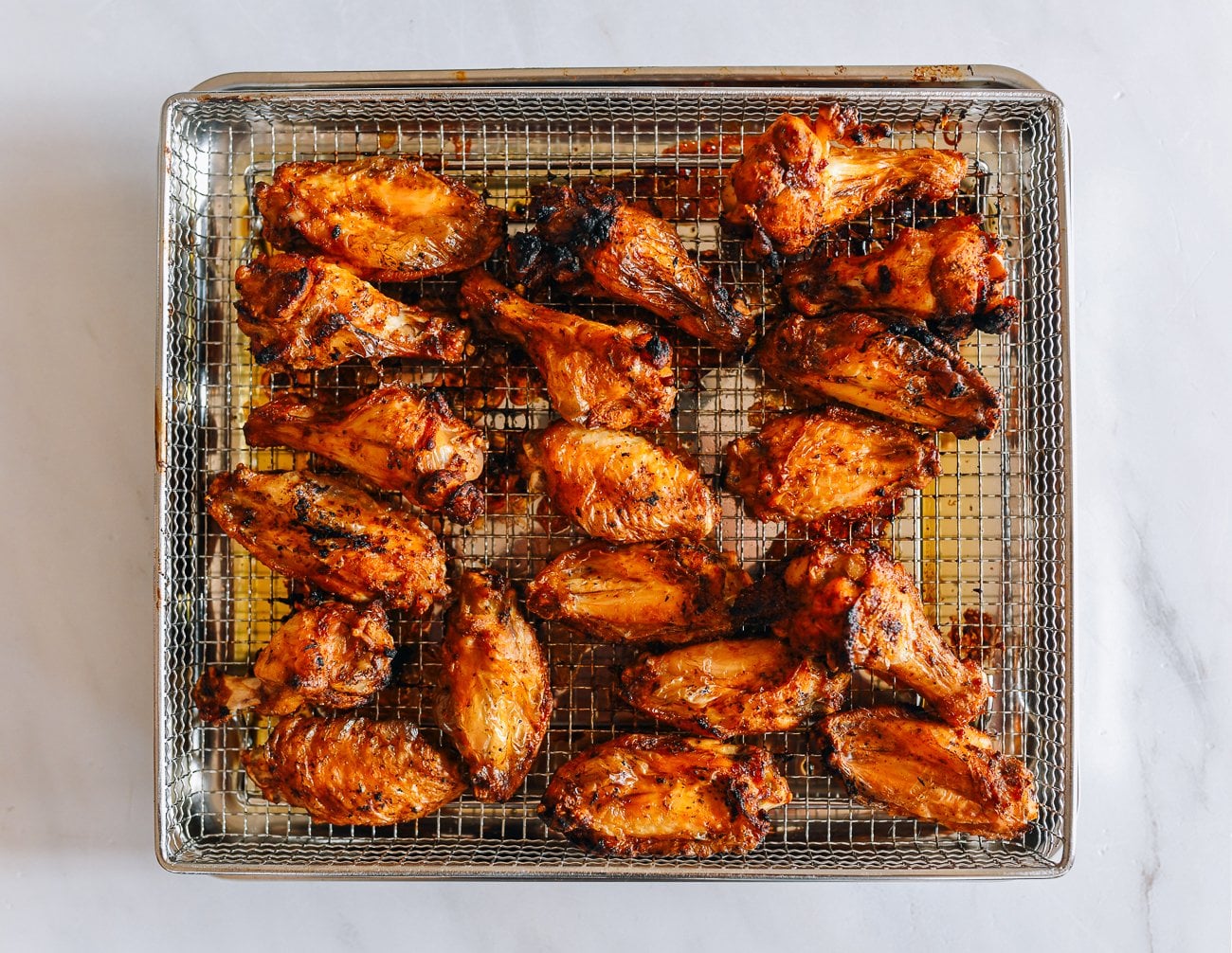 air fryer wings cooked on pan
