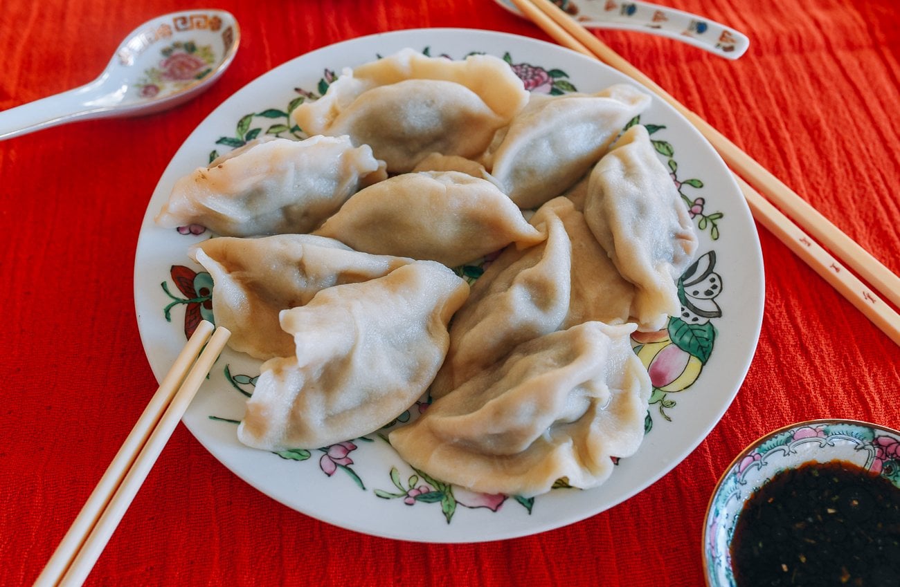 plate of beef dumplings