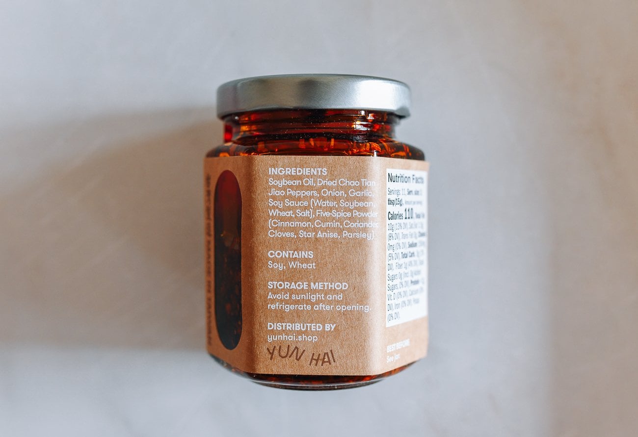 Yun Hai Su Five Spicy Chili Crisp Ingredients Label
