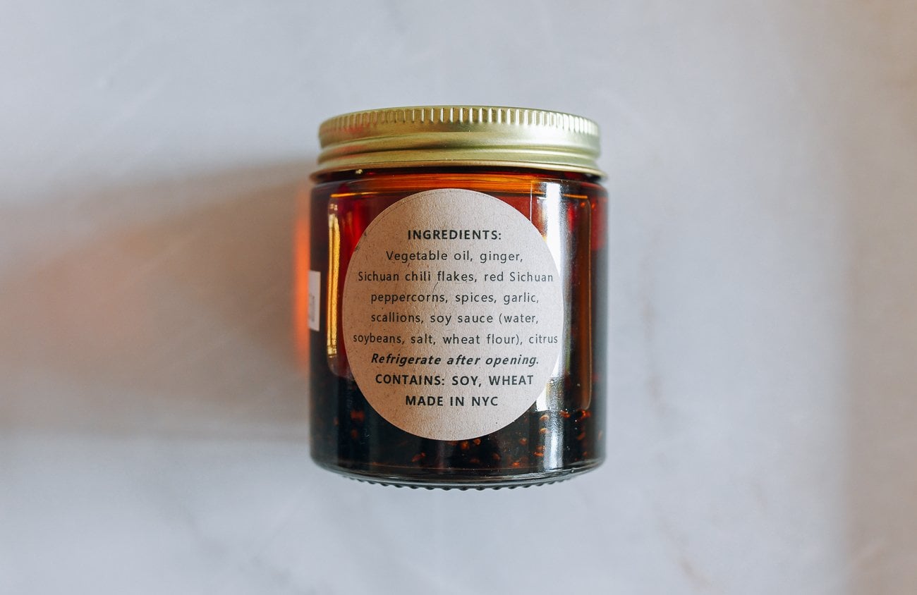 Cy Eats Mala Chili Oil Ingredients Label