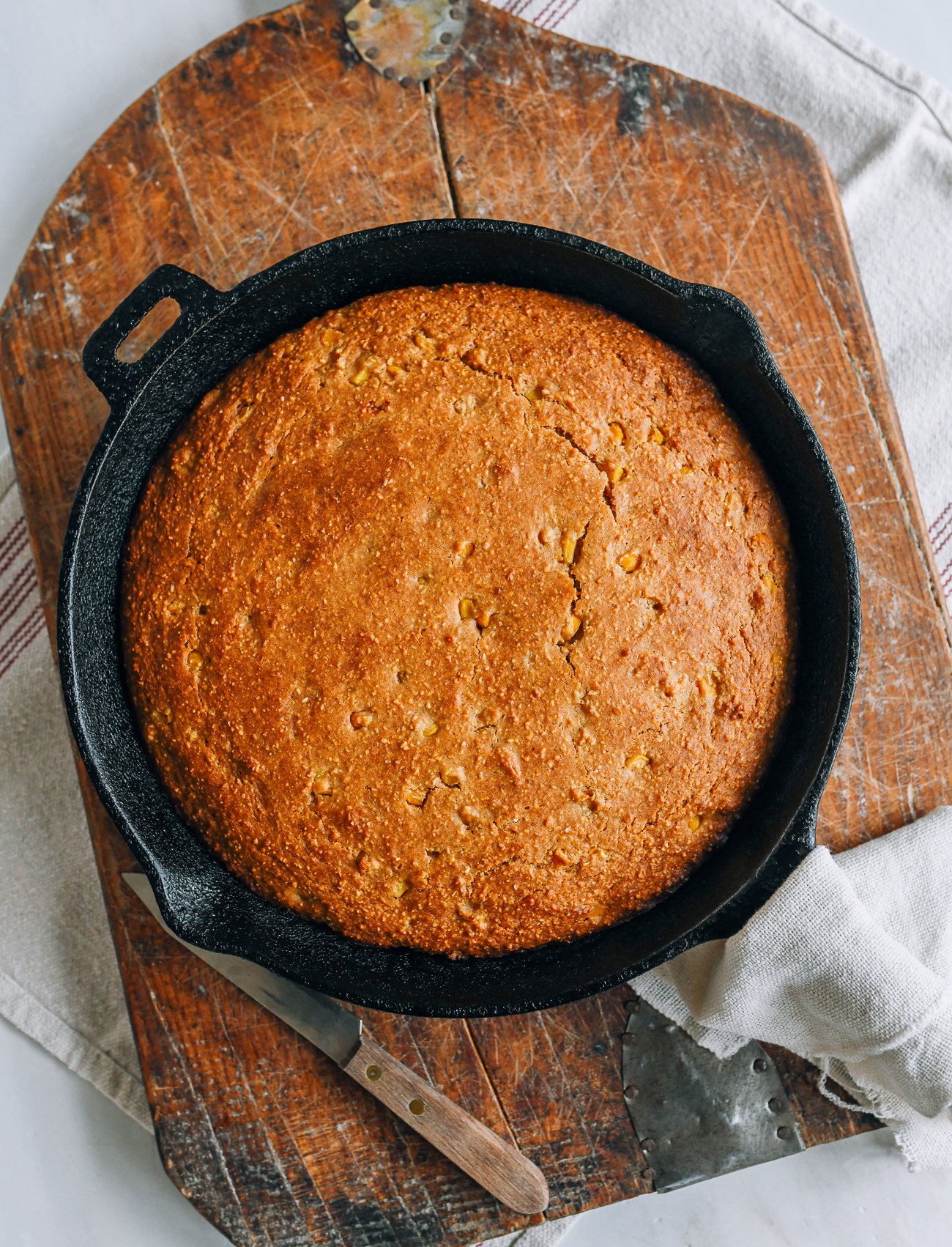 cornbread in cast iron pan