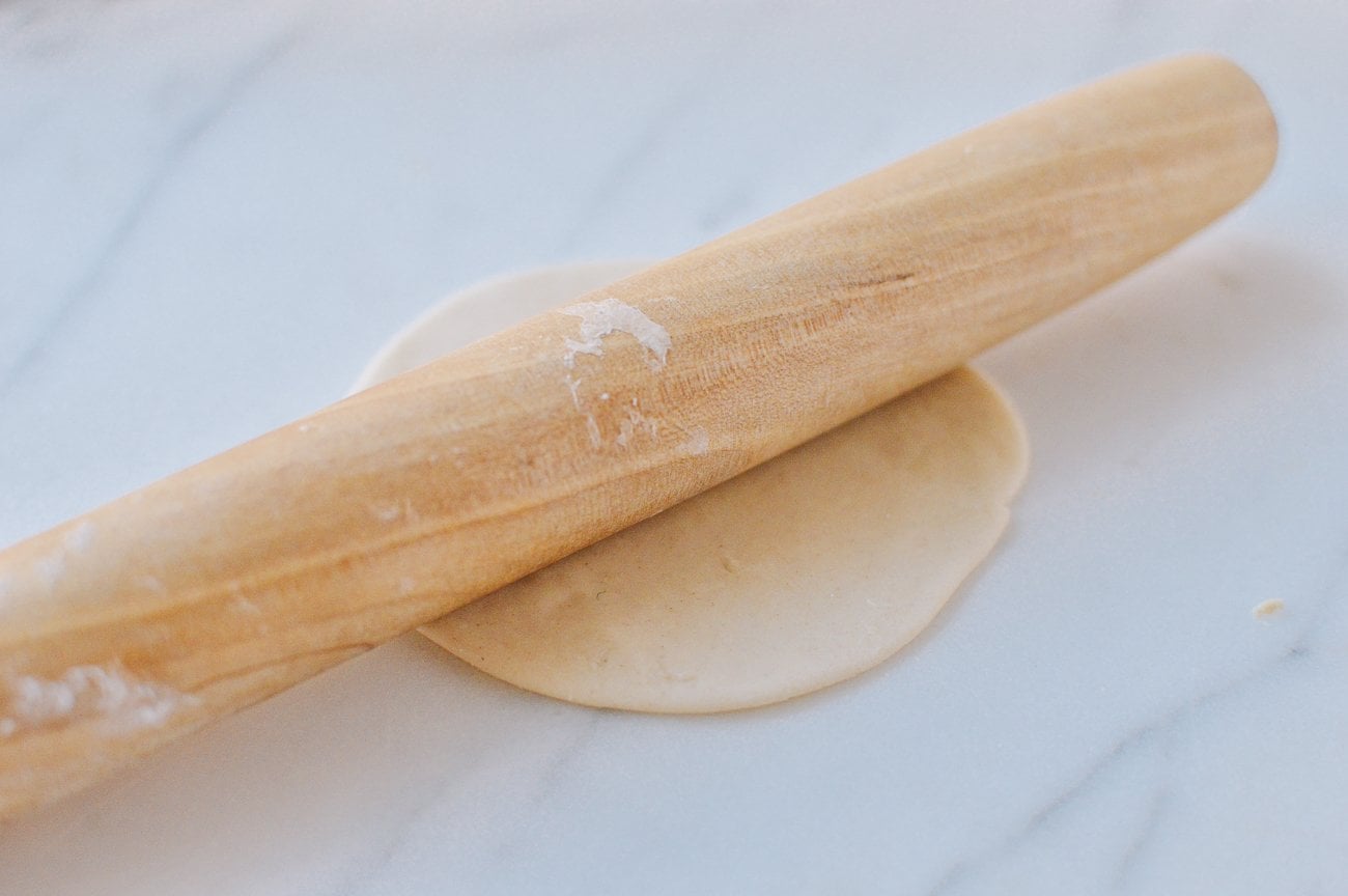 dumpling wrapper rolled out