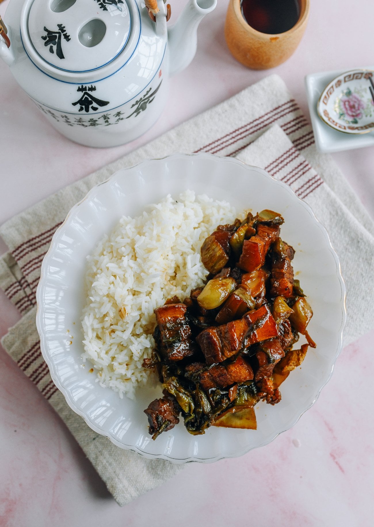 Chinese pork belly with sour pickled mustard