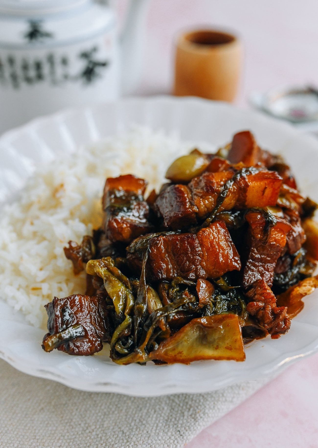 Pork Belly with Pickled Mustard Greens (酸菜卤肉饭)