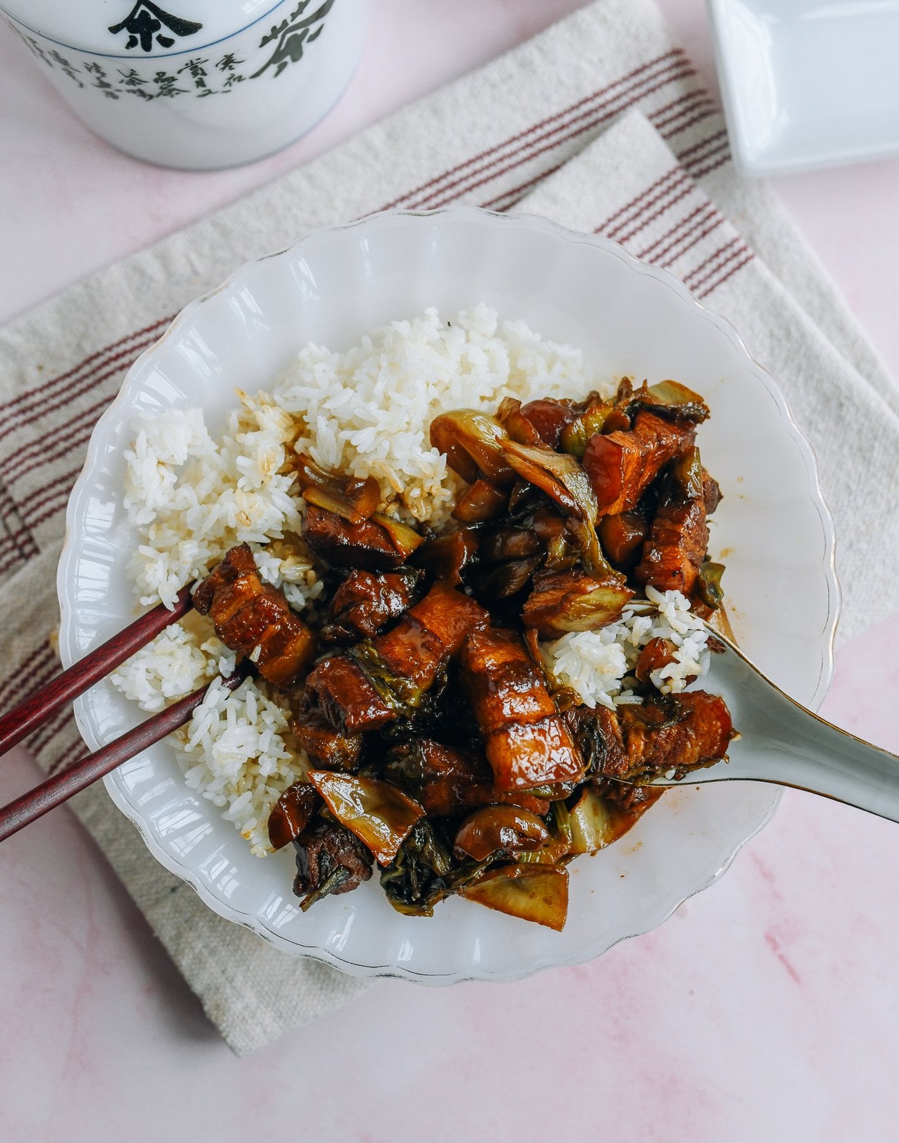 Pork Belly with Sour Pickled Mustard Greens - 酸菜卤肉饭