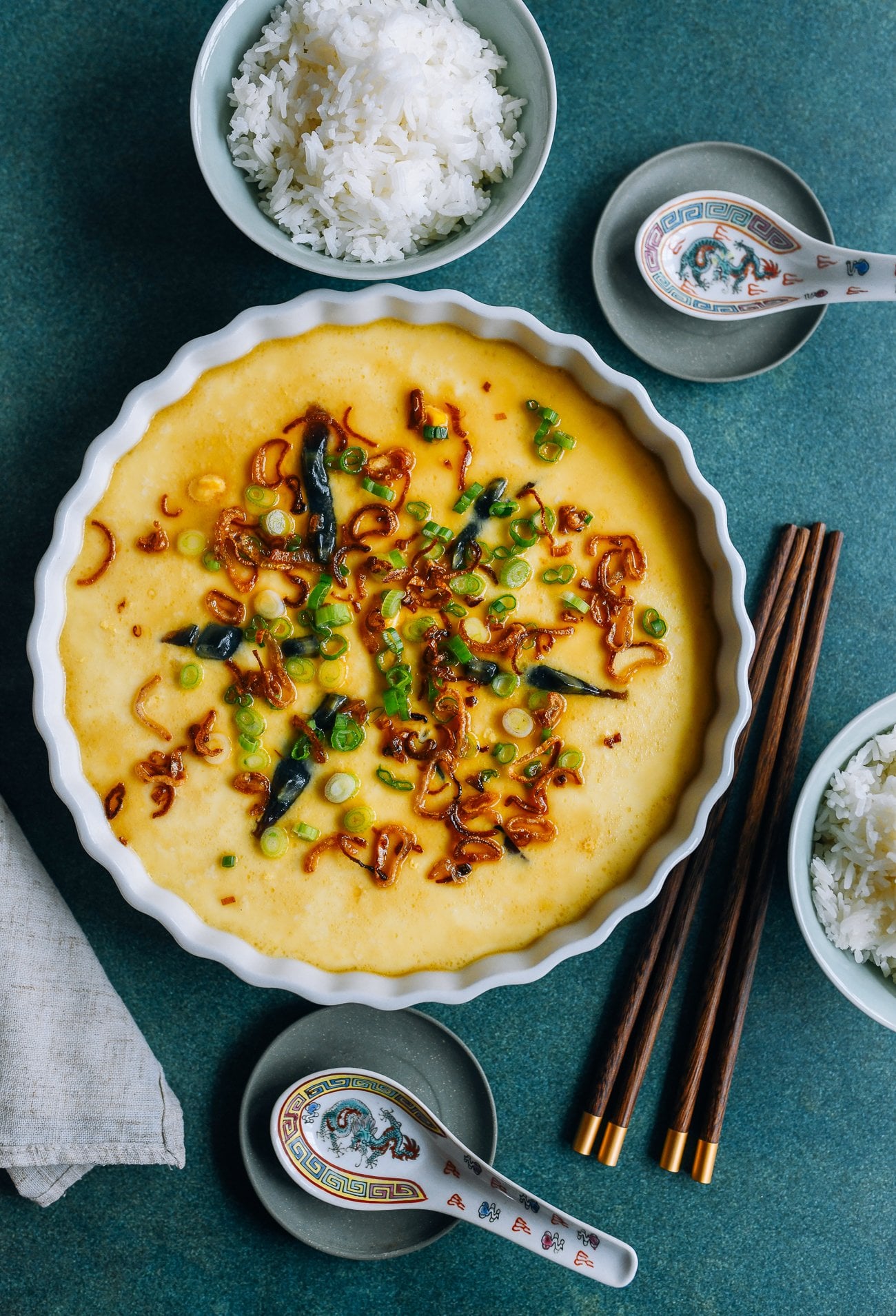 Chinese Steamed Three Colored Eggs