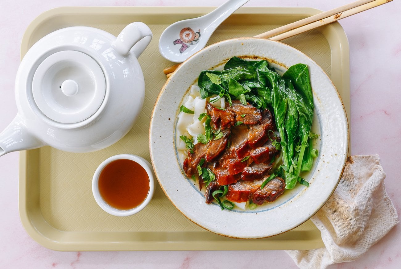Rice Noodle Soup (Ho Fun Noodle Soup) with Char Siu