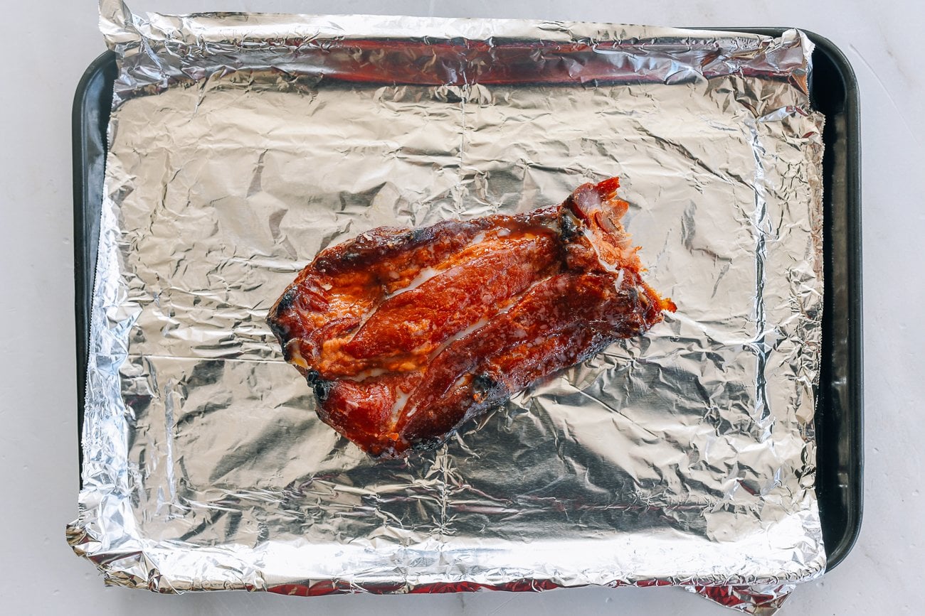 Char Siu on sheet of foil