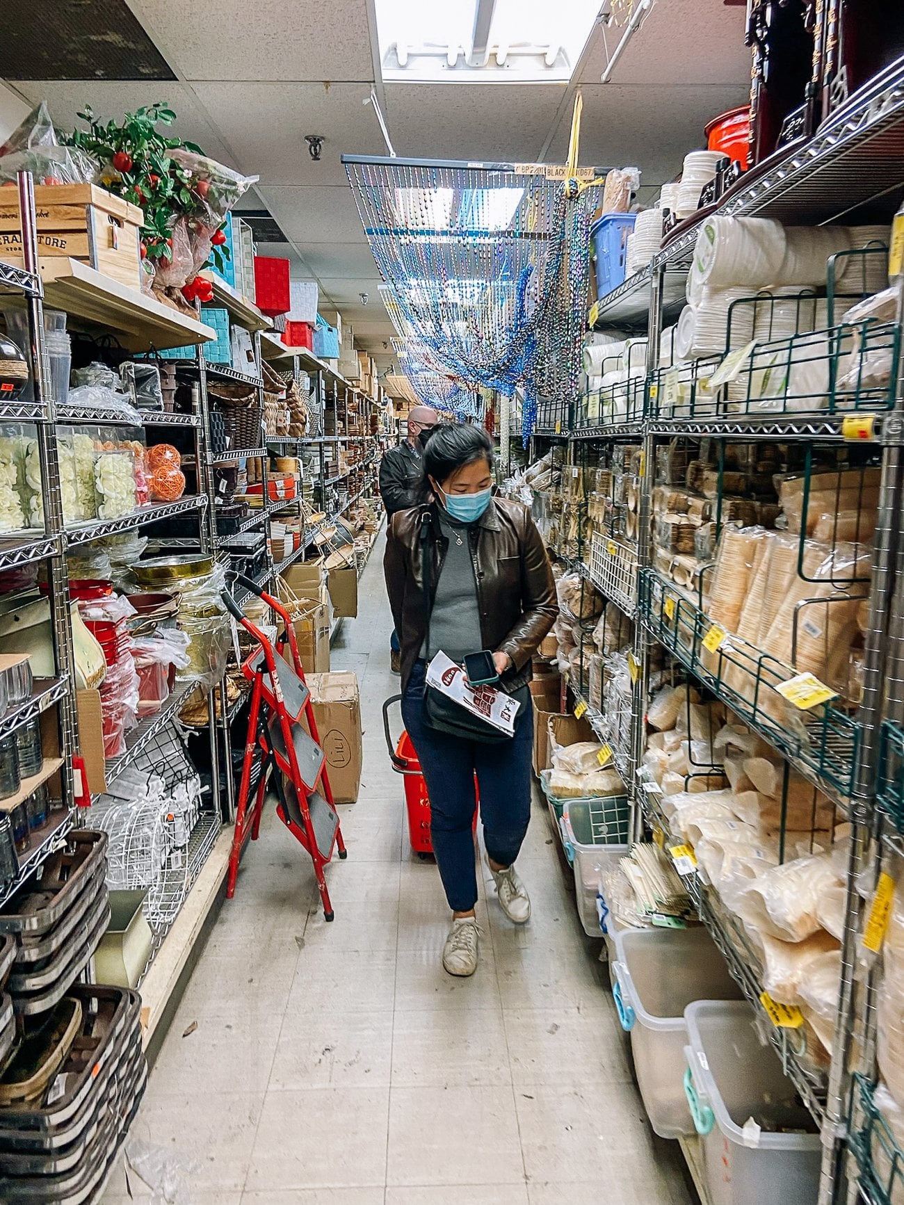 Sarah shopping in Toronto Chinatown Restaurant Supply