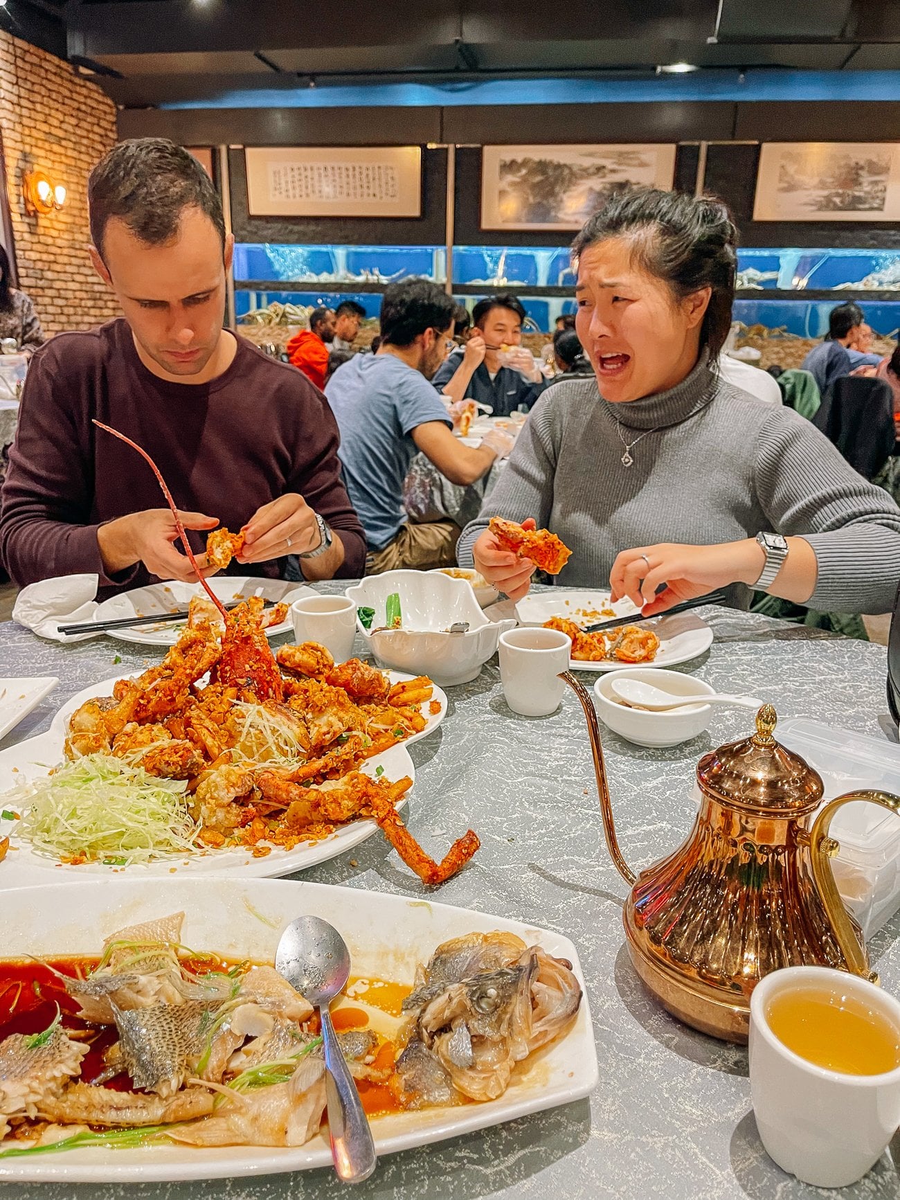 Sarah and Justin at Fishman's Lobster Clubhouse