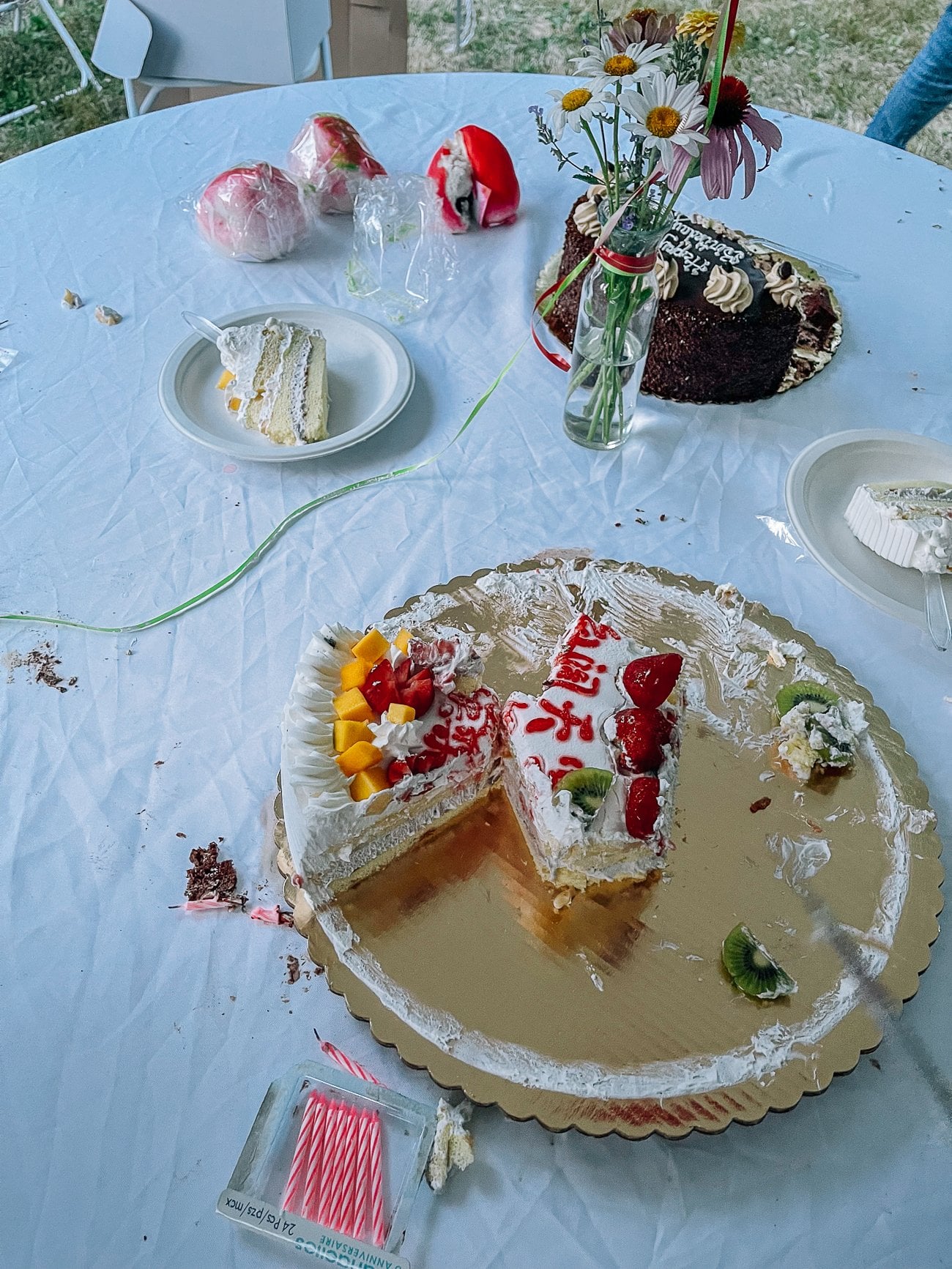 Chinese birthday cake remnants