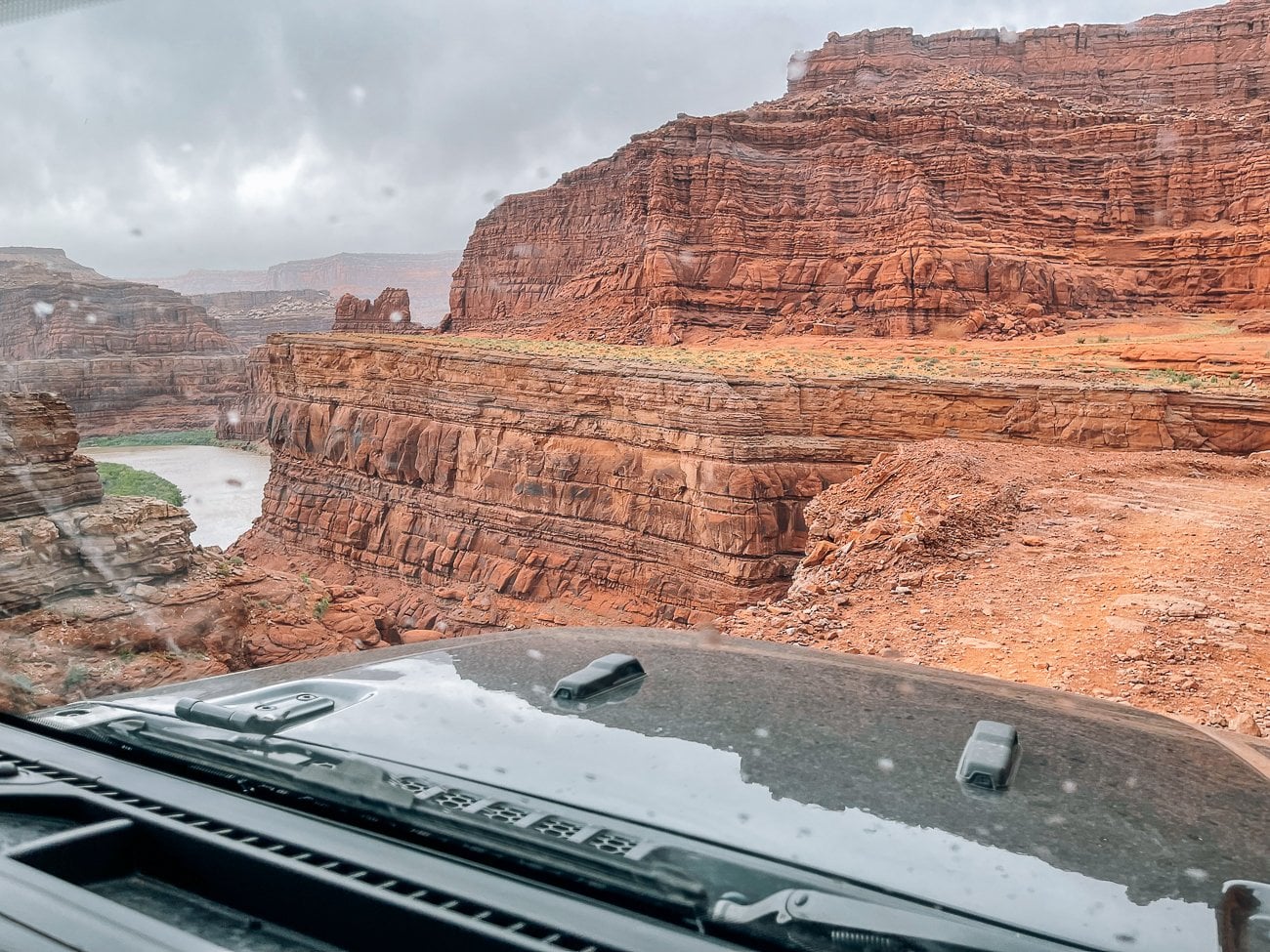 driving jeep on Shafer Trail