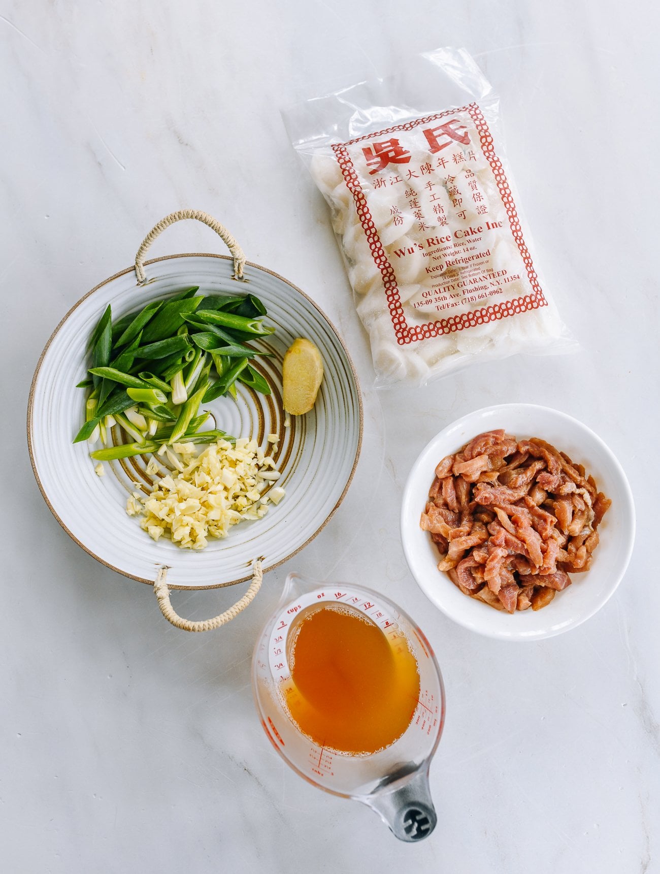 ingredients for rice cake stir-fry