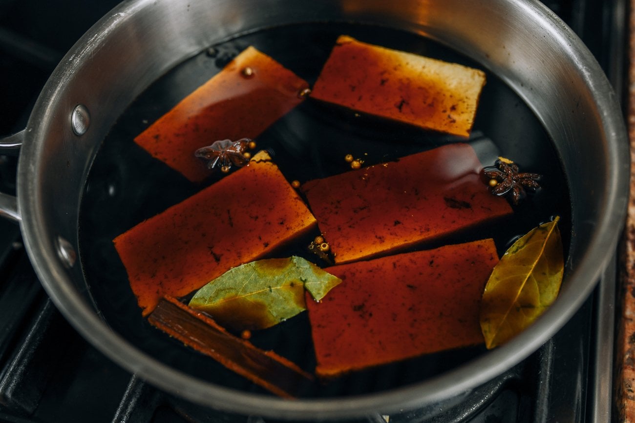 braising pressed tofu