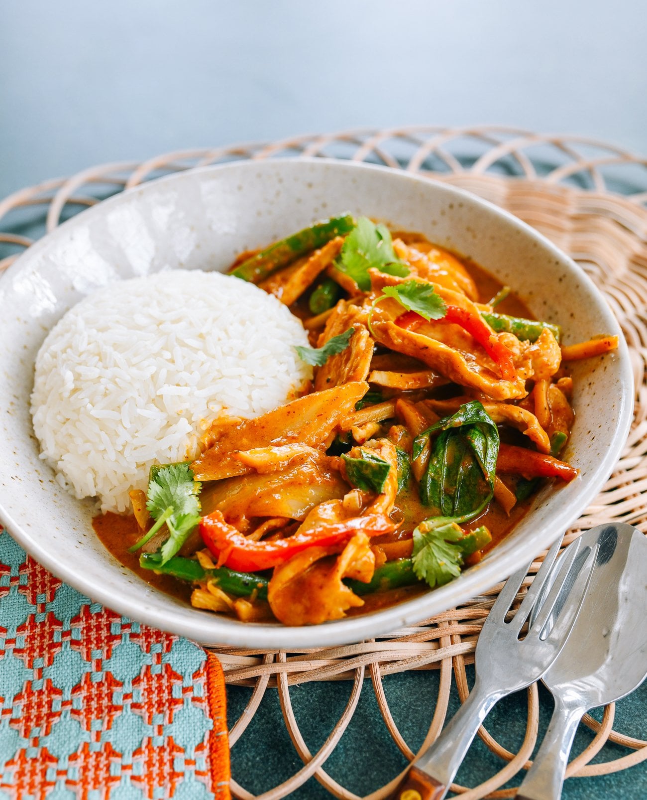 Thai Red Curry Chicken with Steamed Rice