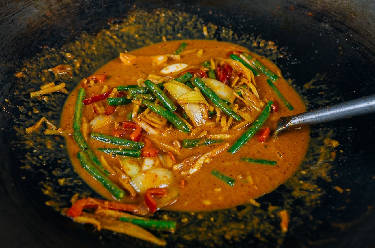 Thai Red Curry Sauce with Coconut Milk and Vegetables