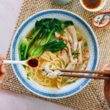 Chinese Chicken Noodle Soup with chili oil