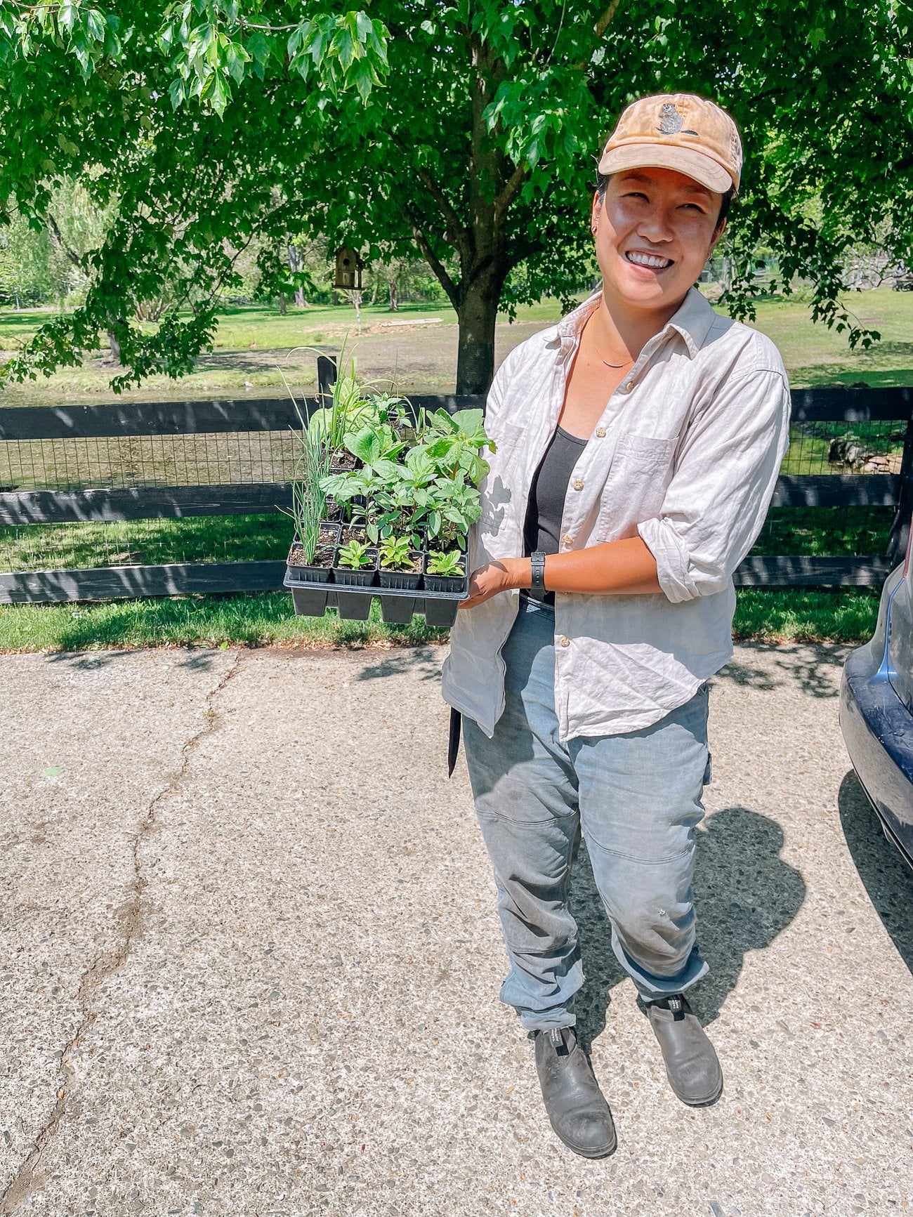 Christina from Choy Division with seedlings