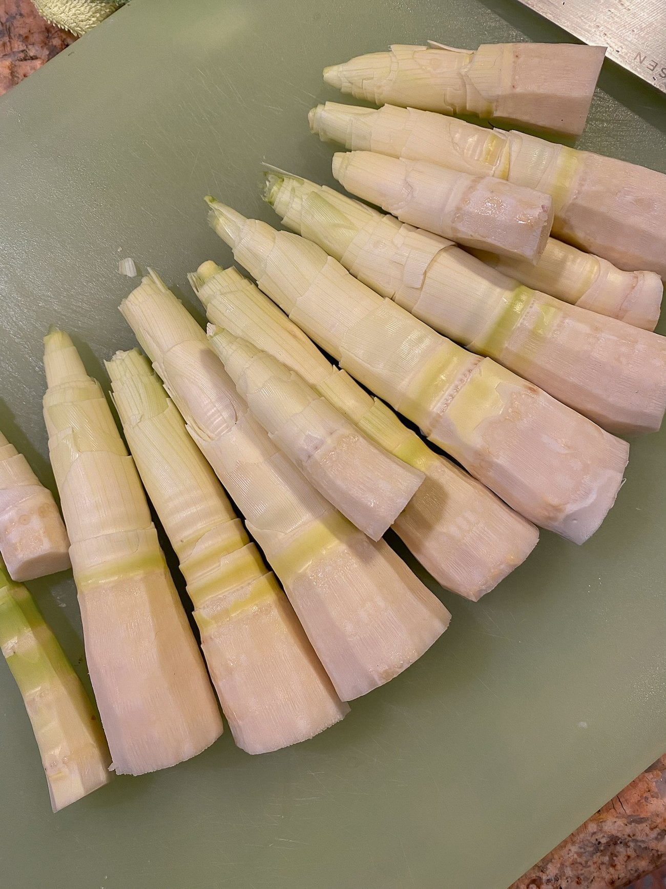 peeled spring bamboo shoots