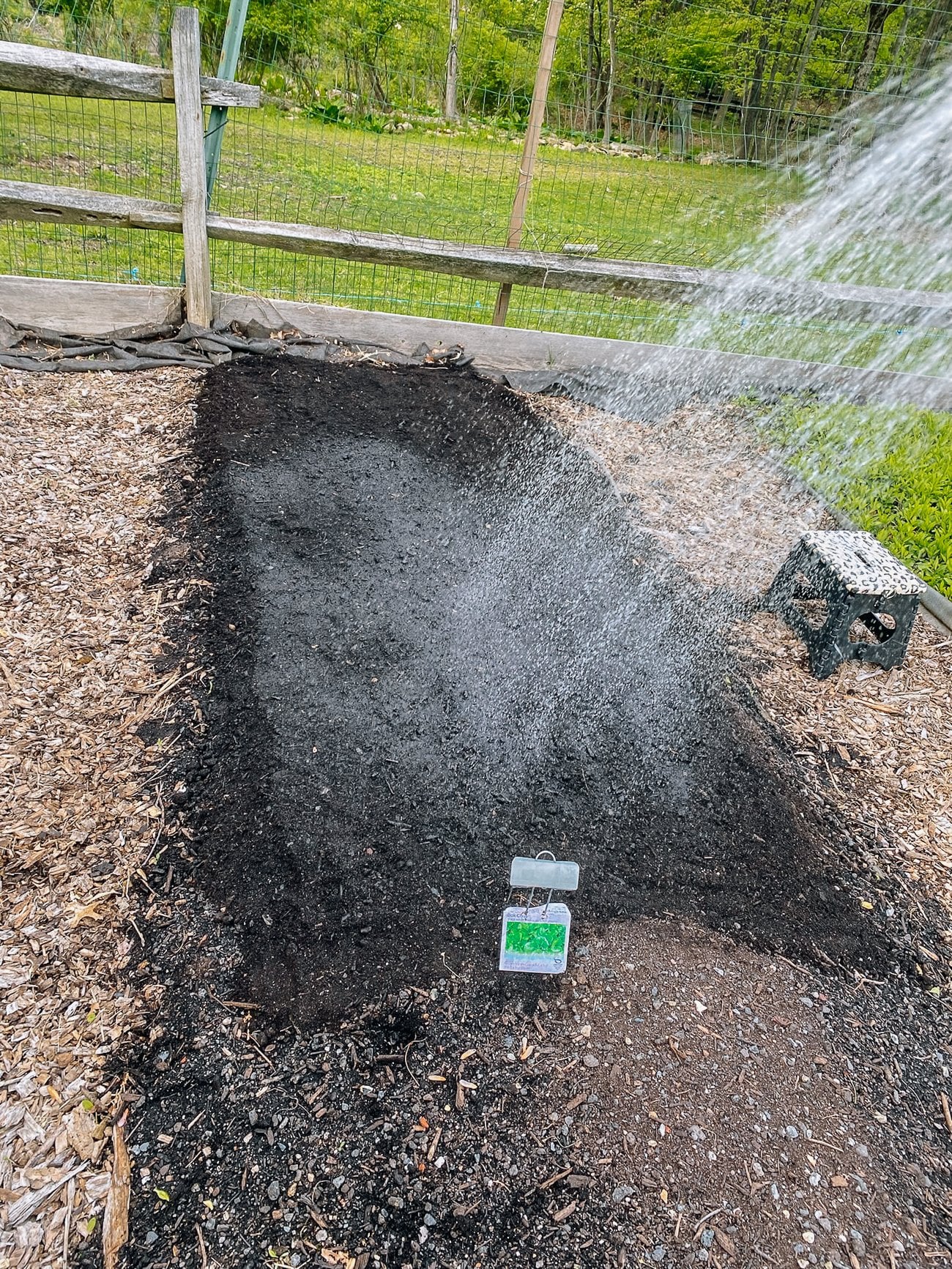 watering garden bed