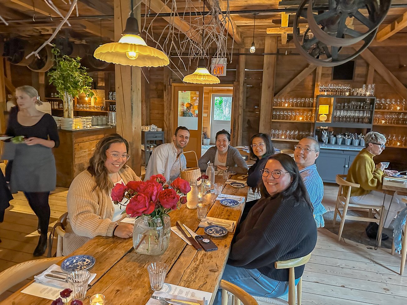 The Leung family at The Lost Kitchen with Erin French