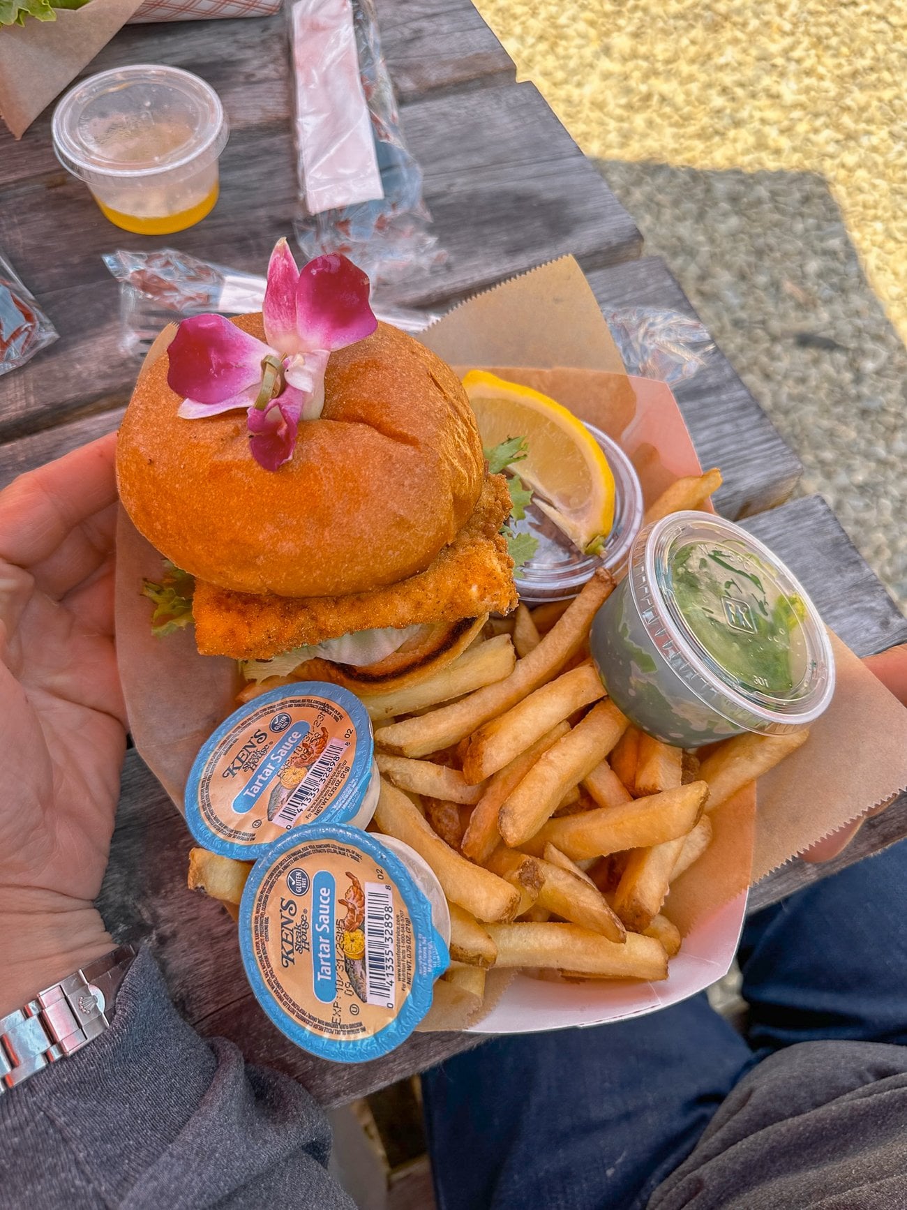 Haddock sandwich at Shannon's Unshelled in Boothbay Harbor