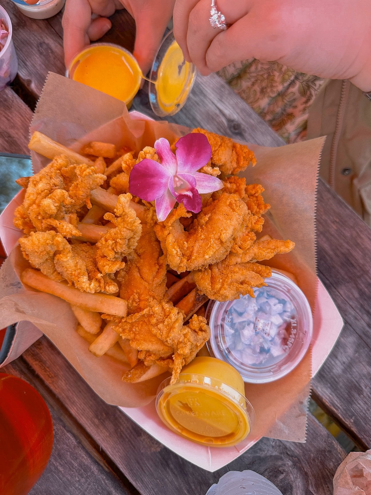 Chicken tenders at Shannon's Unshelled in Boothbay Harbor