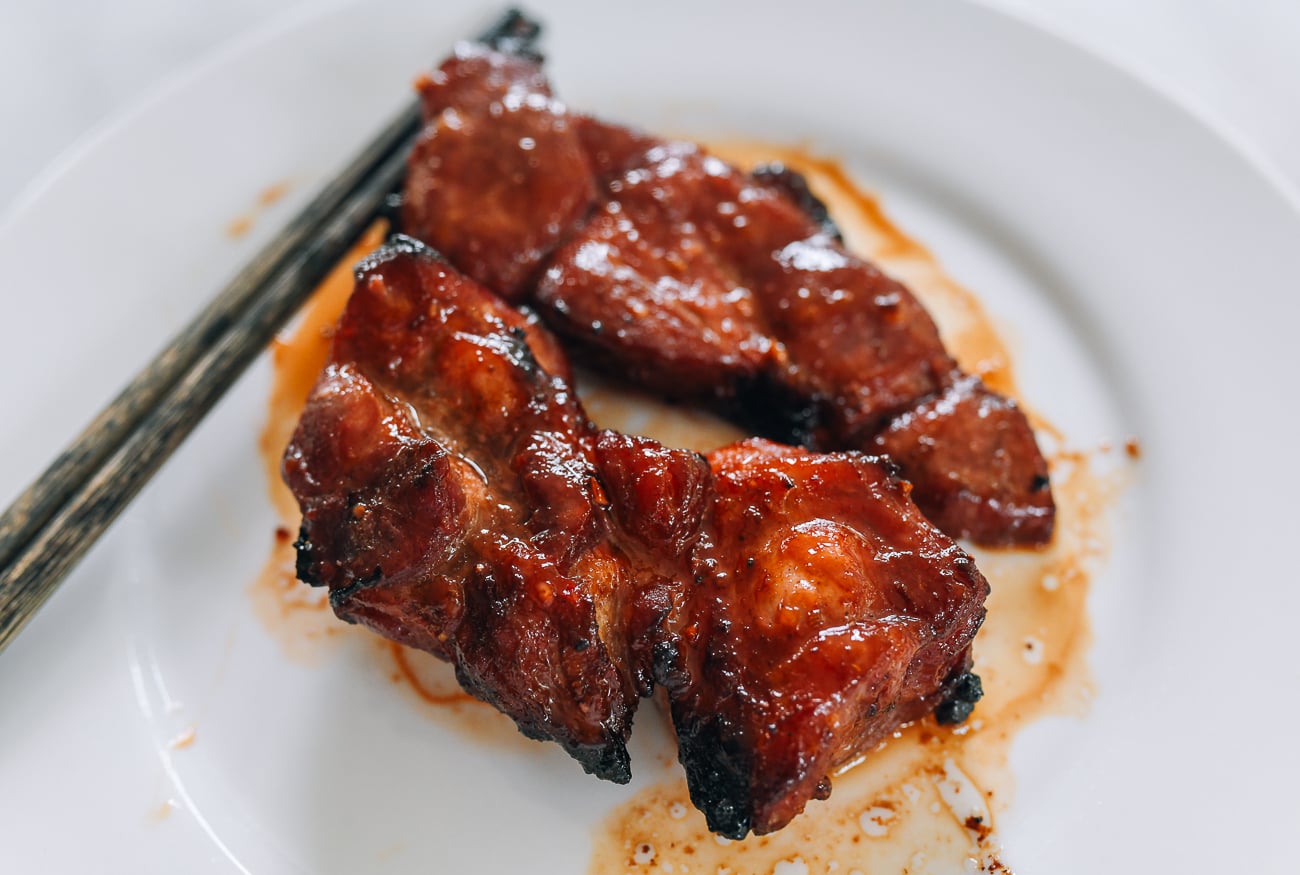 pieces of air fried char siu