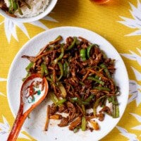 Beef with Bamboo Shoots and peppers