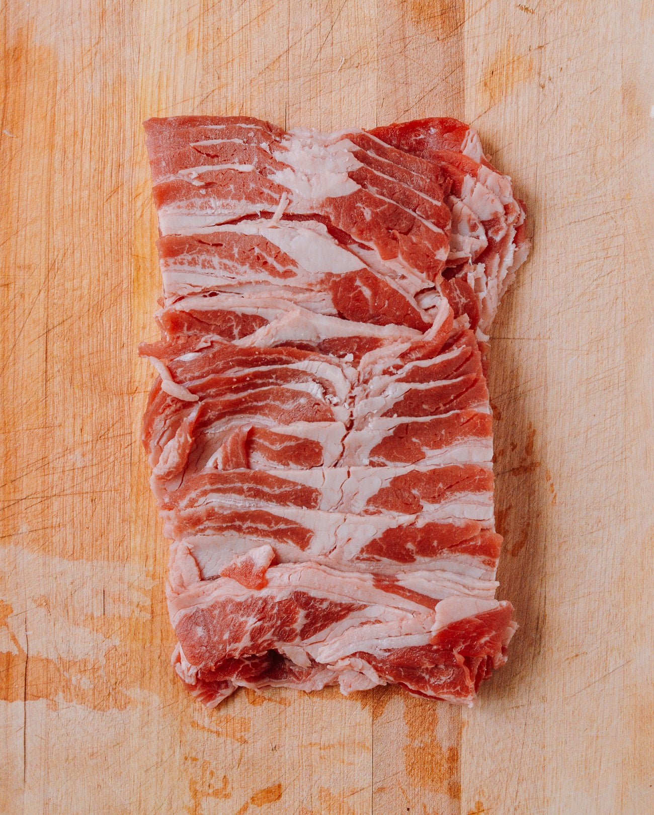 Thinly sliced fatty beef