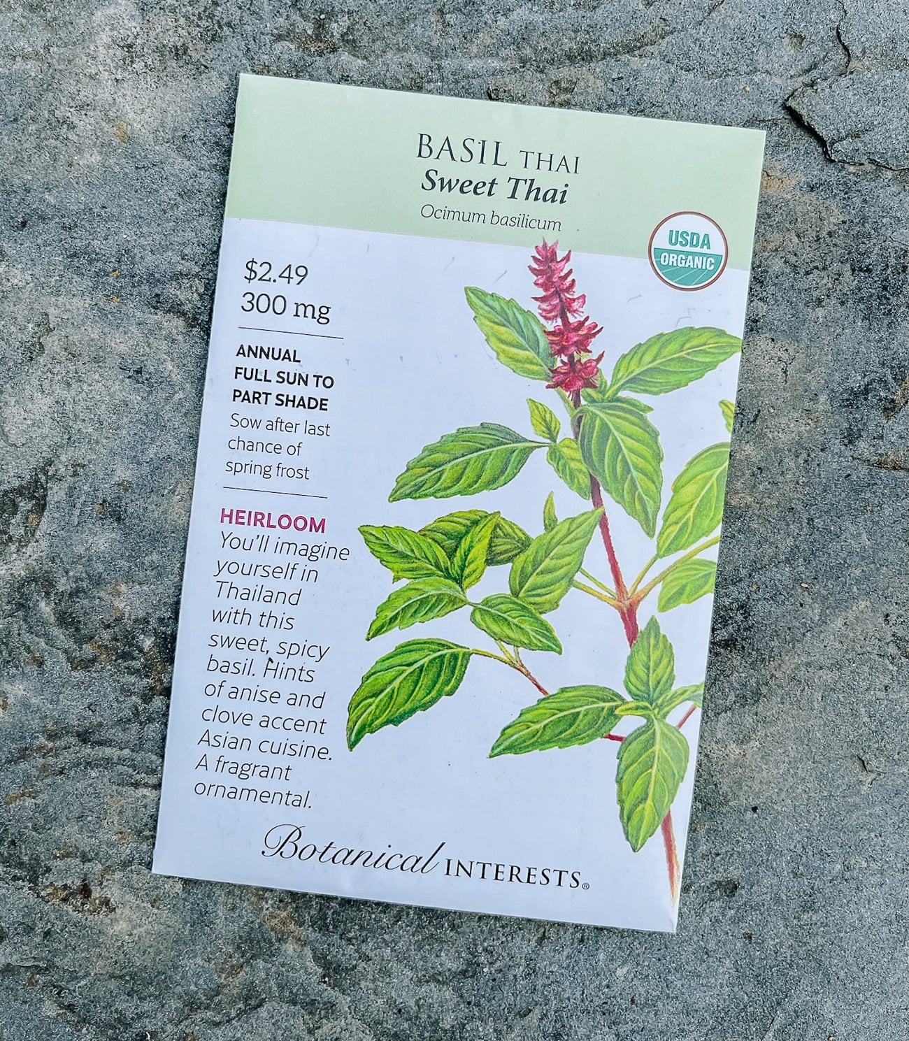 Thai basil seed packet