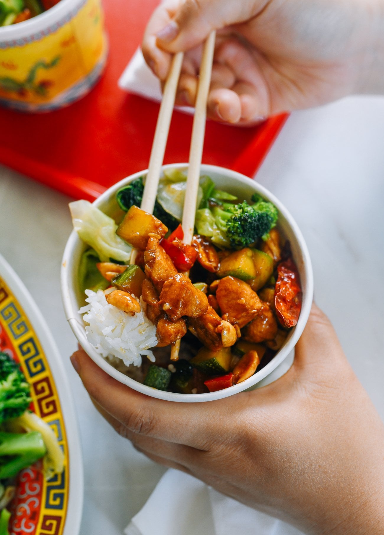 panda express super greens with kung pao chicken