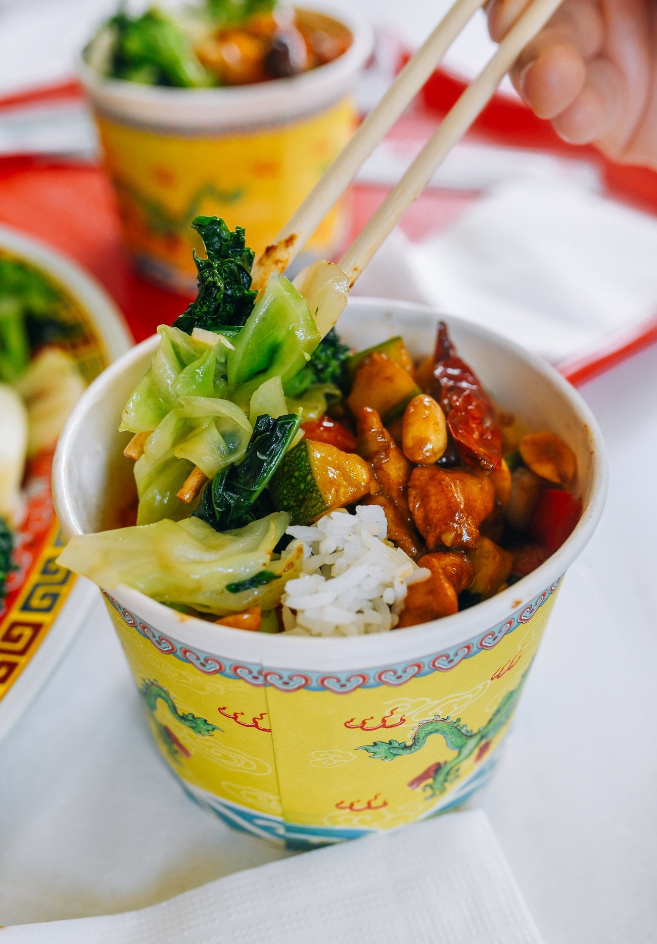 kung pao chicken with panda express super greens