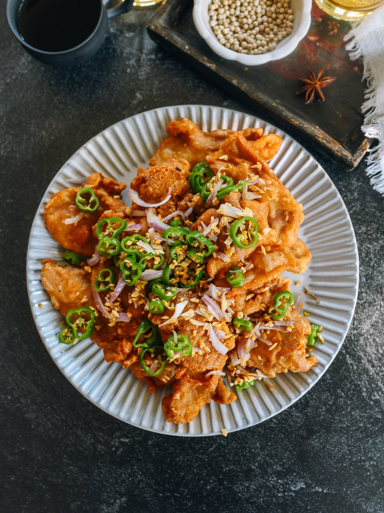 plate of Cantonese style salt and pepper chicken