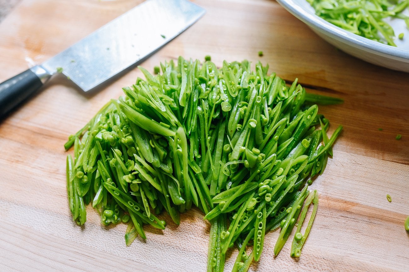 julienned sugar snap peas